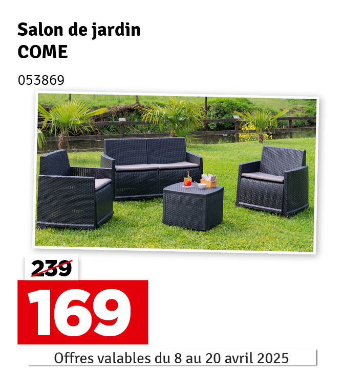 Salon de jardin Come anthracite